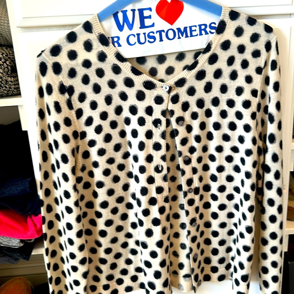 Short polka dot cardigan